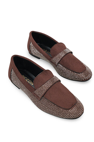 Riccon Дамски мокасини 001290 Кафяв велур