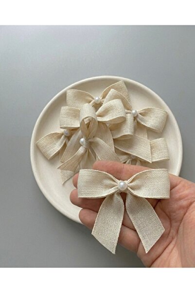 Massaltay فيونكة شريطية مزينة باللؤلؤ K كتان عدد 15 قطعة لتزيين حفلات الزفاف ...