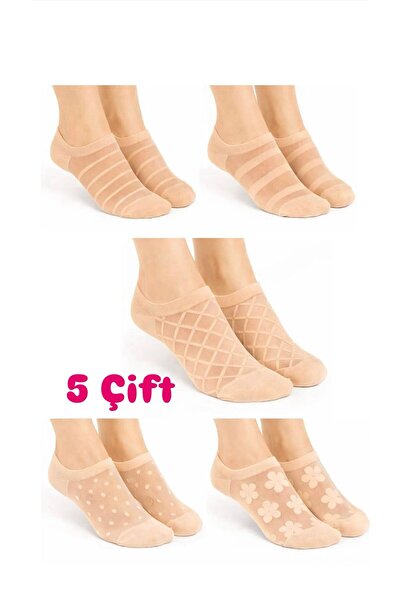 SOCKSHION Women's Skin Color Cotton Piece Patterned Stylish and Comfortable T...