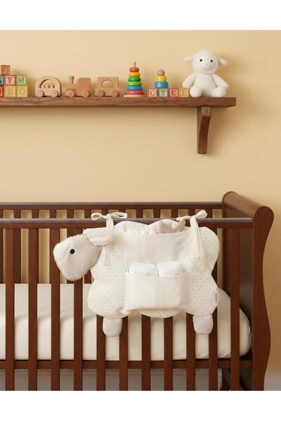 Lumos Trade Cute Little Lamb Crib Side Organizer – C Pocketed Organizer for B...