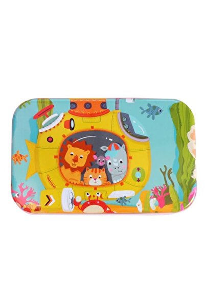 Avaleea 60 Piece Wooden Puzzle in Metal Box, Submarine Model, Educational, Co...