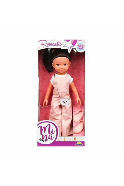 Noriel Papusa Mina romantica, Dollz n More, cu gentuta de plus si pantofi, 35 cm