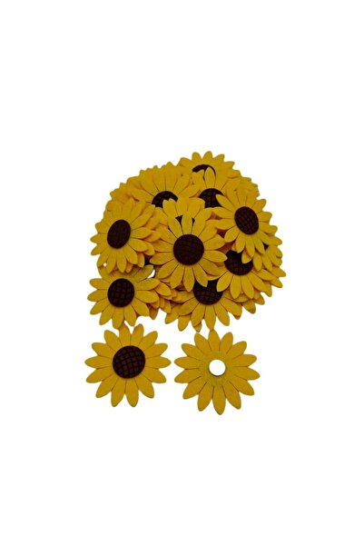 decotoys Figurina fetru floare 50/set galben XL 8cm