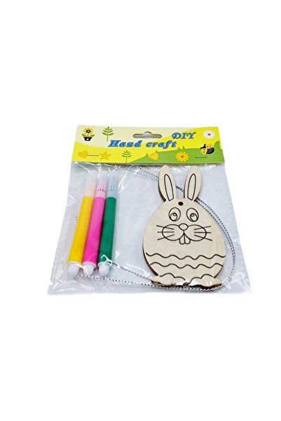 decotoys Figurina lemn de pictat iepuras 2/set