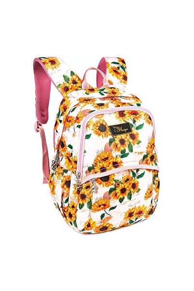 Mesco Rucsac fashion unique Yellow flowers, 3 compartimente, GM2111