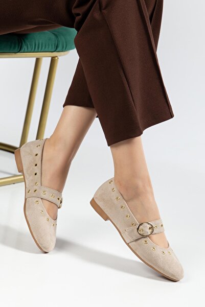 SUİNS SHOES Suins Mary cipele sa šljokicama Antilop za žene Baletanke