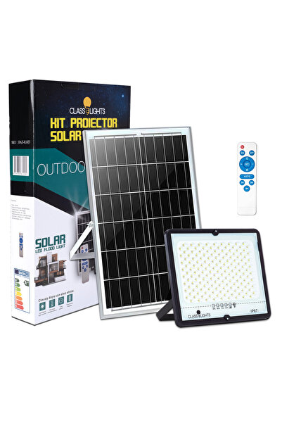 SimpluAcasa Proiector Solar LED 300W ElectroAZ IP67, Panou 35W + Telecomandă,...