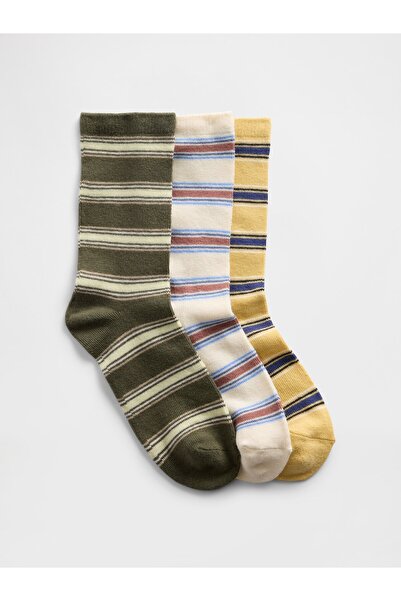GAP Erkek Çocuk Çok Renkli Çizgili Çorap (3’lü)