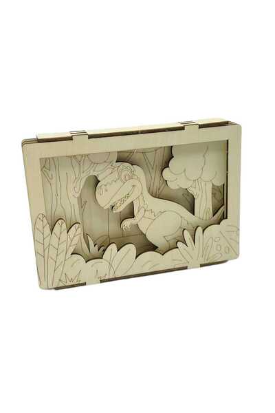 decotoys Figurina lemn de pictat dinozaur