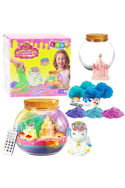 LEAN Set creativ DIY terariu cu mic unicorn lampa LED si telecomanda