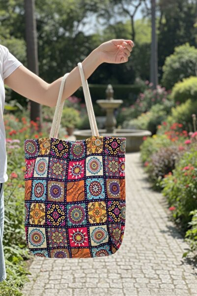 Soyoe Checked Ethnic Patterned Special Design Zippered Fabric Women's Bag Cas...