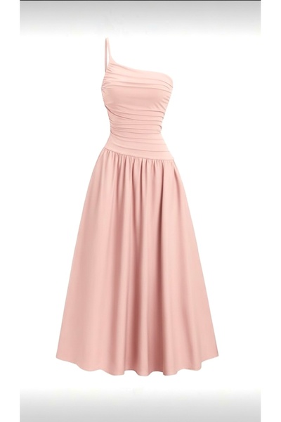 Dressco Alisa - Tek Omuz Drapeli Maxi Elbise