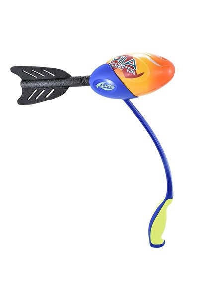 Van Manen Set Racheta din spuma cu Lansator inclus, Albastru/Portocaliu, 40 cm