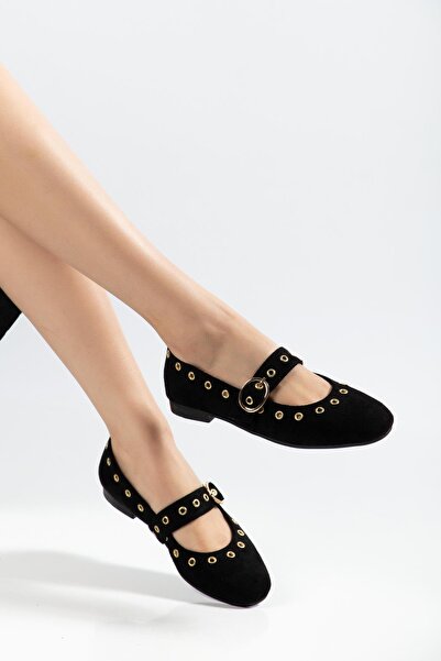 SUİNS SHOES Suins Mary cipele sa šljokicama Antilop za žene Baletanke