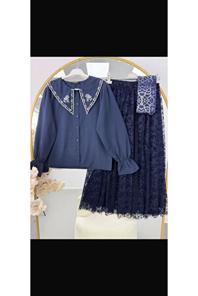 YILMAZBARMAZ costum de damă din două piese cu fustă din tul
