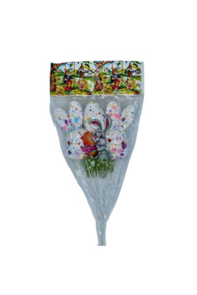 decotoys Ornament paste ou si iepurasi cu tija metalica 3/set