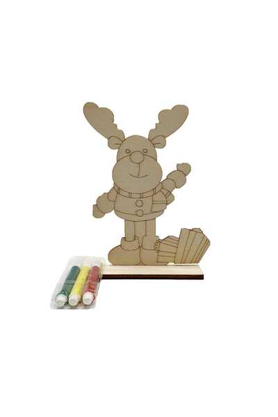 decotoys Wooden figurine to paint reindeer 3pcs