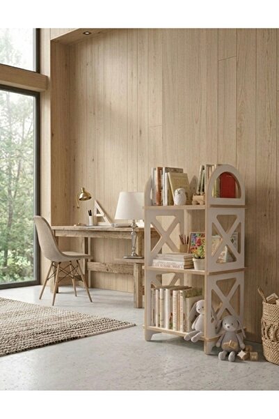 WOODEN MAN Ahşap Oyuncak Dolabı Raf Düzenleyeci Çocuk Odası Dekoratif Kitaplı...