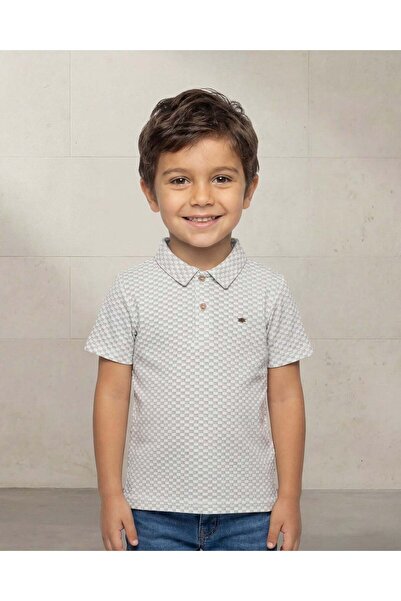 REDTAG Boys Stone Jacquard Short Sleeve Polo Shirt