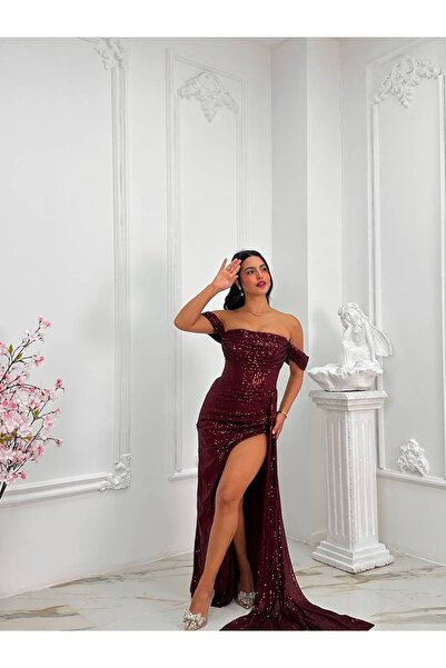 Kyra Studios 1065 Pullu Payetli Abiye Elbise