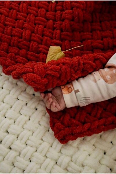HATİCE KEZGİN Puffy Bebek Battaniyesi Kırmızı