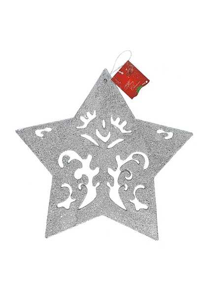 decotoys Decoratiune Craciun stea 1ps argintiu