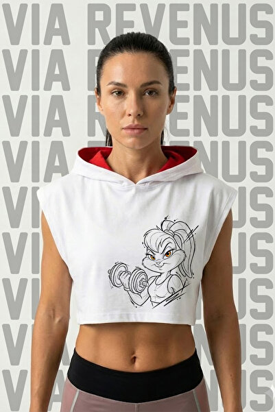 Vordevia Gym Lola με τύπωμα Zero Sleeve με κουκούλα Αθλητικά Γυναικεία Κοντό