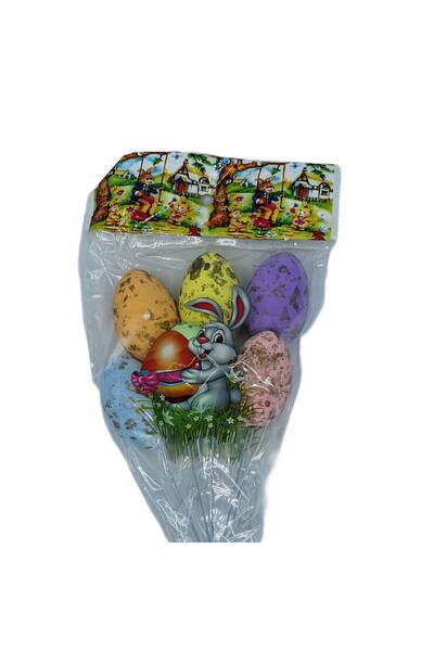 decotoys Ornament paste ou color cu tija metalica 6/set