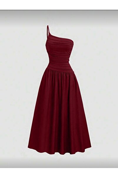 Dressco Alisa - Tek Omuz Drapeli Maxi Elbise