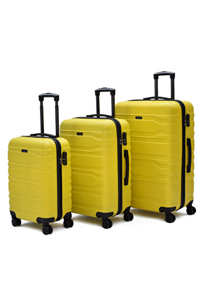 Fossil 3’lü Valiz Seti Sarı 123x Kabin Orta Büyük - 8 Tekerlekli Ultra Hafif ...