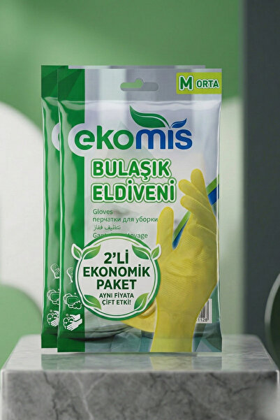 Ekomis Bulaşık Eldiveni 2'li Paket -Medium