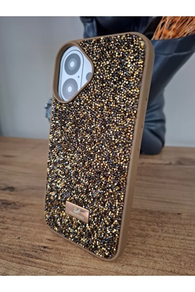 EPRO iPhone 16 Uyumlu Simli Taşlı Işıltılı Kamera Koruma Çıkıntılı İçi Kadife...