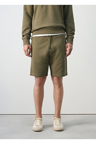 MANGO Man %100 pamuk jogger bermuda