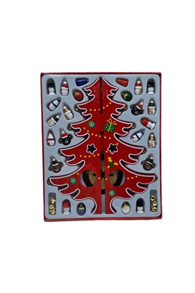 decotoys Brad lemn ornanent roșu L