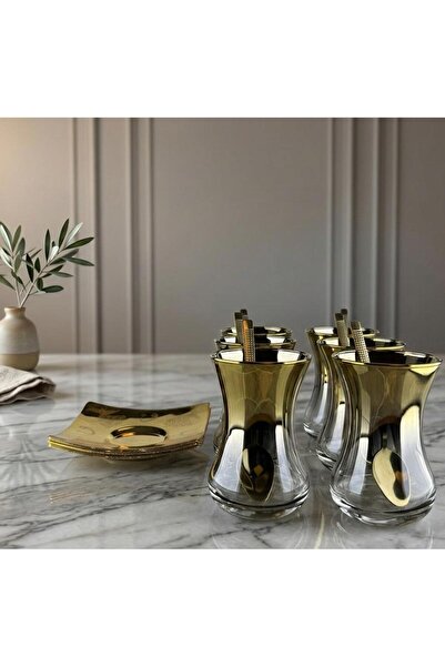 sultaneh Hediyelik Altın ışıltısı VAV ve semazen temalı 6 kişilik premium çay...