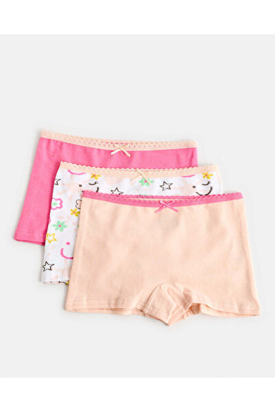 REDTAG Girls Assorted 3 Pack Printed Boxers