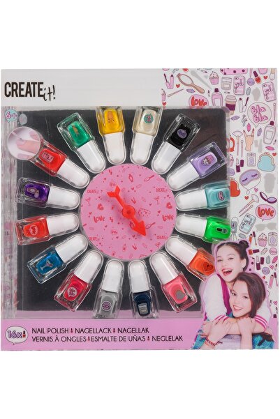 Create It Set of 16 Neon Galaxy colored nail polishes for girls Create It!