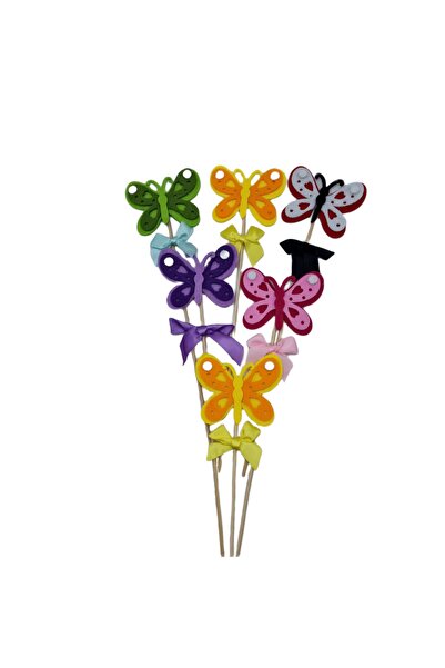 decotoys Fluturi fetru pe tija 6/set