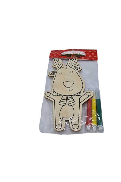 decotoys Figurina lemn de pictat ren 3ps