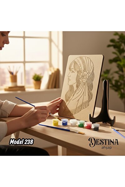 Destina Ahşap Mandala Boyama Seti- Ahşap Boyama- Model 238