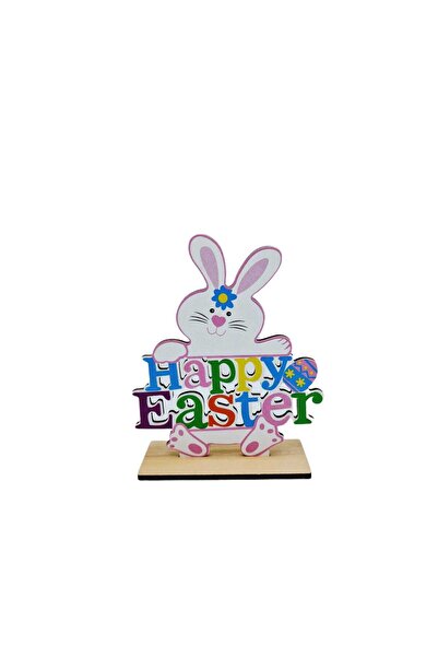 decotoys Figurina lemn pictat iepure