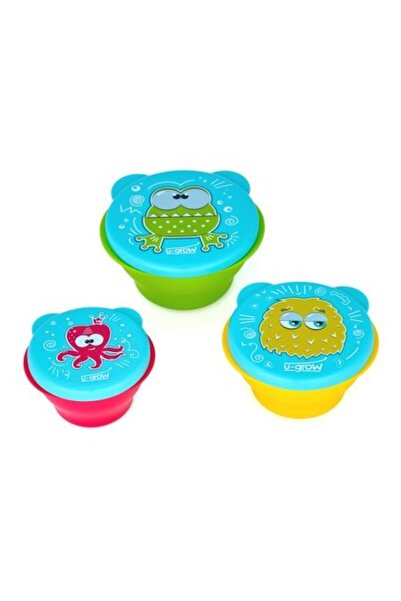 U-Grow Set 3 boluri cu capac U-Grow, Multicolor