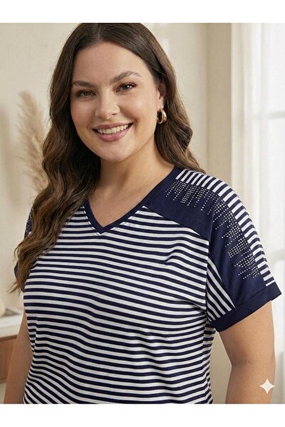 Vinola Plus Size Viscose Combed Fabric Comfortable Cut High Quality Stone Det...