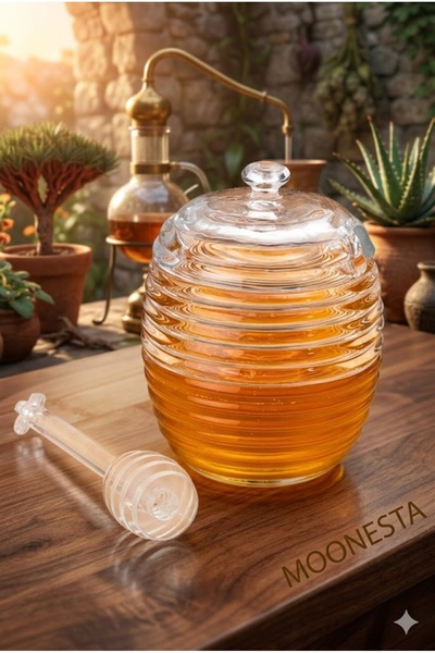 Madame Coco Lorenzo Glass Honey Jar with Spoon - 240ml