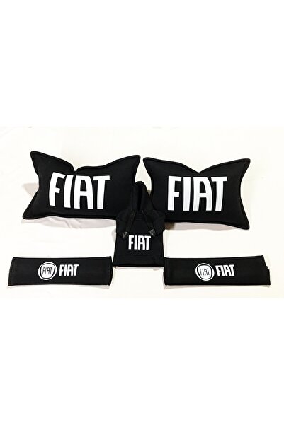 Fiat 2Lİ BOYUN YASTIĞI 2Lİ EMNİYET KEMER PEDİ 1ADET VİTES POLARI SETİ (SİYAH)