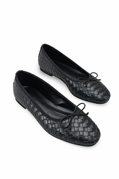 Riccon Femei balerini 0012100 Negru împletit