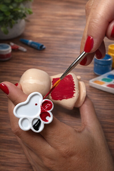 DERYA3D Maker shop Set mini paletă de vopsele și suport inel pentru pensule