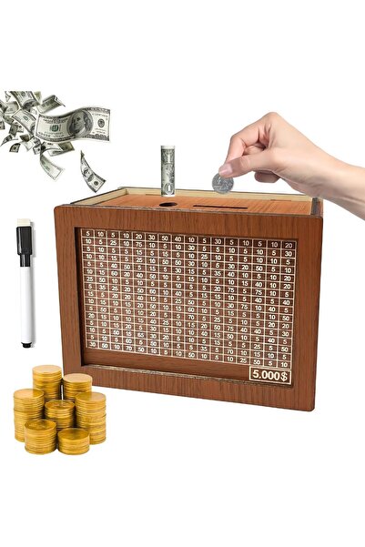 iTin Wooden piggy bank, interactive design, target €5000 with ticking numbers...