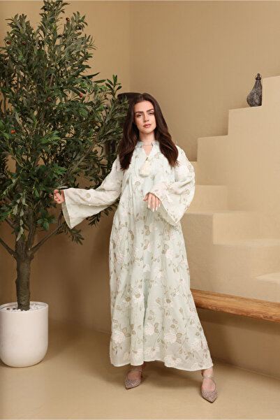 IKKXA Floral Tassel Jalabiya