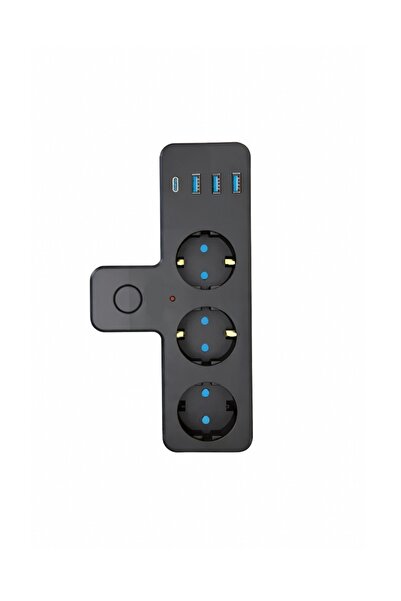 Sezy Termal Akım Korumalı Priz / 3 X Usb - 1 X Type-c Girişli / 3'lü Priz 250...
